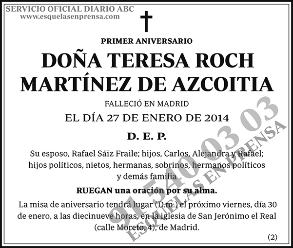 Teresa Roch Martínez de Azcoitia